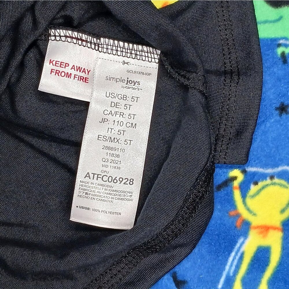 Simple Joys by Carters Toddler Boys 5T Pajama Set OEKO-TEX Tractor Bulldozer - Picture 5 of 5